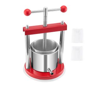 0.44 Gal/1.65L Fruit Wine Press, 2 Stainless Steel Barrels, Manual Juice Maker